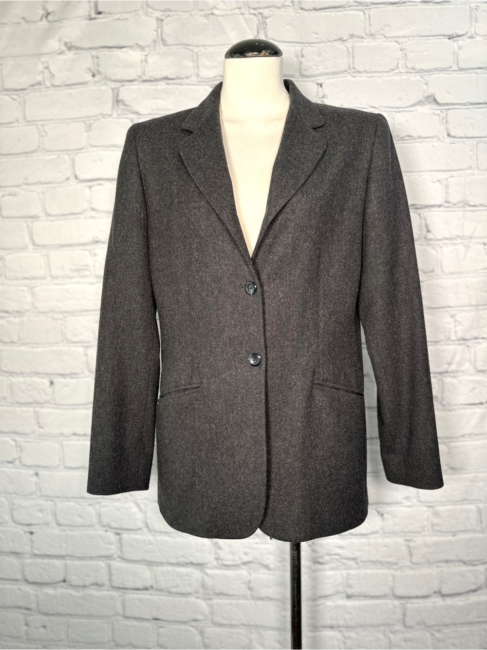 Womens Pendleton Dark Gray Virgin Wool Blazer Classic 6